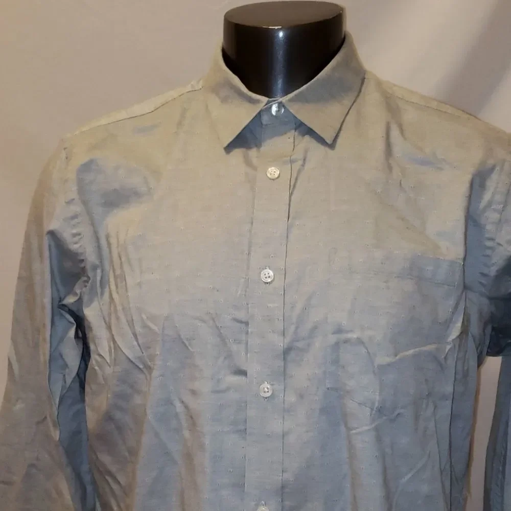 BANANA REPUBLIC Grey/Blue Button Down‎ Size L